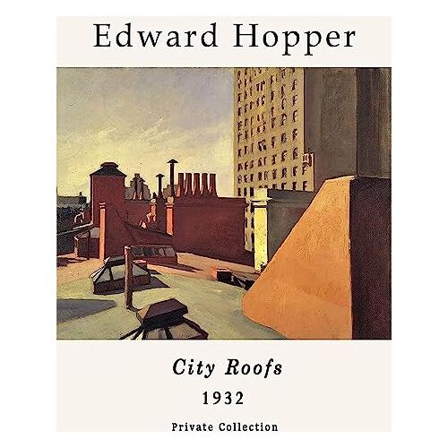 LATAFA Edward Hopper Poster En Prints《City Roofs》Wall Art Edward Hopper Canvas Schilderij Edward Hopper Foto's voor woonkamer Decor 40x50cmx1 Geen frame