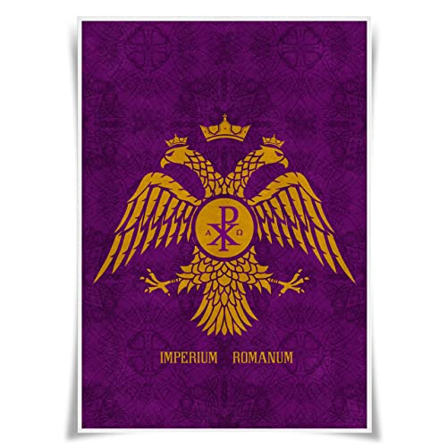 Nice Captain Oude Rijk Banner Empire Vlag A3 Poster Embleem Prints Wall Art (Byzantijnse Rijk)