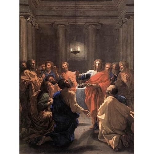 PTLYE Beroemde Schilderij Wall Art Print Foto Moderne Muur Afbeelding de Instelling van de Eucharistie door Nicolas voor Bed Room Decor