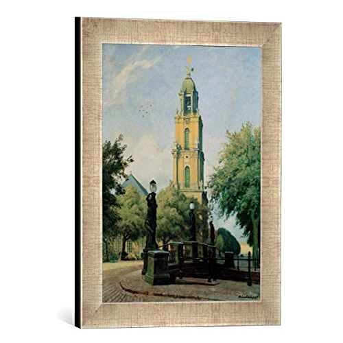 kunst für alle Ingelijste afbeelding van Bruno Bielefeld Uitzicht op de garnizoenkerk in Potsdam, kunstdruk in hoogwaardige handgemaakte fotolijst, 30 x 40 cm, zilver Raya