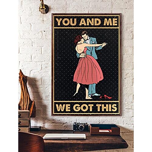 BCTS Jij en ik kregen dit dansende poster cadeau idee voor dansers, paar dansende poster grappig decor metalen bord 12x16 inch