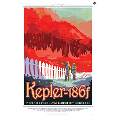 onthewall Kepler 186f, Space Travel, Toerisme NASA, zonnestelsel, Planeten Art Print Poster 50x70cm