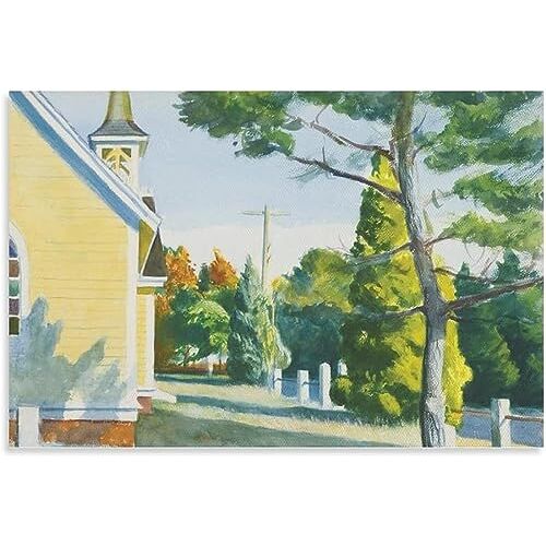 LATAFA Edward Hopper Poster en Prints Edward Hopper Bomen Landschap Wall Art Edward Hopper Canvas schilderij voor thuis Wall Decor Foto 40x60cm Geen frame