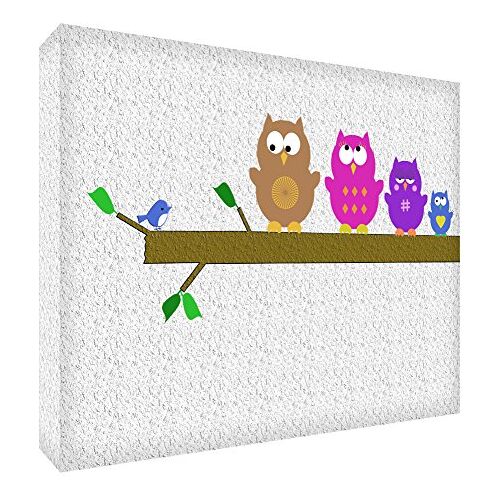 ART familie uil canvas op frame wandtattoo moderne stijl-/illustraties 60 x 90 x 4 cm