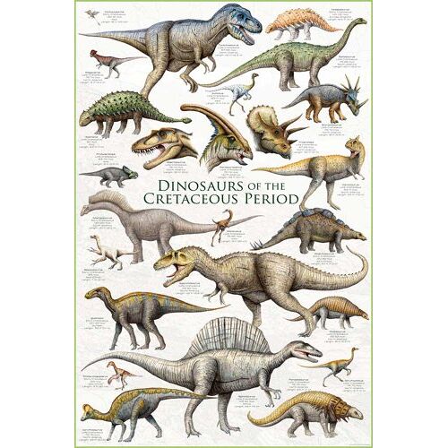 empireposter Educational educatieve dinosaurus dinosaurus cretaceous period educatieve poster poster print Maxiposter versie in het Engels grootte 61 x 91,5 cm