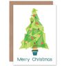 Wee Blue Coo KERSTMIS XMAS POLYGON BOOM ONTWERP NIEUWE ART GROETEN GIFT CARD