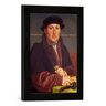 kunst für alle Ingelijste afbeelding van Hans Holbein de Jongere Beeld van een Jongen Koopman vermoedelijk Hans von Muffel aus Neurenberg, kunstdruk in hoogwaardige handgemaakte fotolijst, 30 x 40 cm, zwart mat