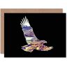 Wee Blue Coo FOTO DIERLIJKE OUTLINE SCENIC INSET HAWK LOCH SIDE ART GROETEN KAART