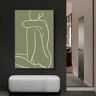 dsdsgog Vrouw Body Line Wall Art Home Canvas Abstract Vrouwelijke Figuur Posters Schilderijen Prints Groen Vintage Body Foto Kamer 40x60cm (16x24 inch InternalFrame