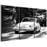 Stampe su Tela Canvasafbeelding, Old Car Fiat 500, moderne afbeeldingen uit 3 panelen, kant-en-klaar om op te hangen, 120 x 90 cm