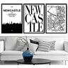 ART Newcastle Skyline Street Map City Prints 3-delige set, 40 cm breedte x 50 cm hoogte