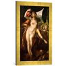 kunst für alle Ingelijste afbeelding van Bartholomeus Spranger Venus en Adonis, kunstdruk in hoogwaardige handgemaakte fotolijst, 40 x 60 cm, Gold Raya