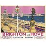 Wee Blue Coo Brighton Hove Sussex Beach Resort Reizen Oningelijste Art Print Poster Muur Decor 12x16 inch