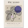 Rikin Liuff Abstracte Picasso Vrouw Schets Posters Picasso Paars Canvas Kunst aan de muur Picasso Prints Picasso schilderij voor thuis Wall Decor foto 50x70cm Geen Frame