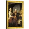 kunst für alle Ingelijst beeld van Pompeo Girolamo Batoni "Dubbele afbeelding Kaiser Joseph II. met zijn broer en opvolger Leopold (II.)", kunstdruk in hoogwaardige handgemaakte fotolijst, 40x60 cm, Gold Raya