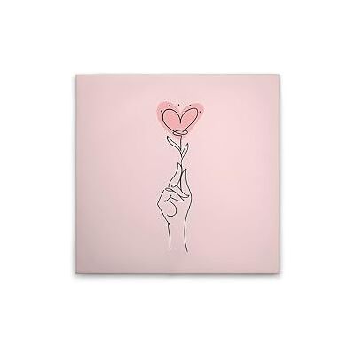 A.S. Création Canvas foto Oneliner harten met hand wandafbeelding in roze, zwart 50 x 50 cm DD132693 A.S. Création Canvas foto Oneliner harten met hand wandafbeelding in roze, zwart 50 x 50 cm DD132693