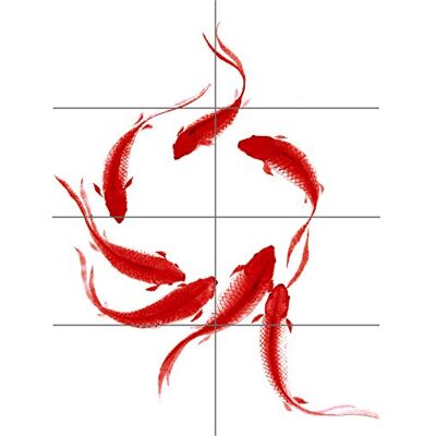 Artery8 Koi Fish Painting XL Giant Panel Poster (8 secties) Artery8 Koi Fish Painting XL Giant Panel Poster (8 secties)