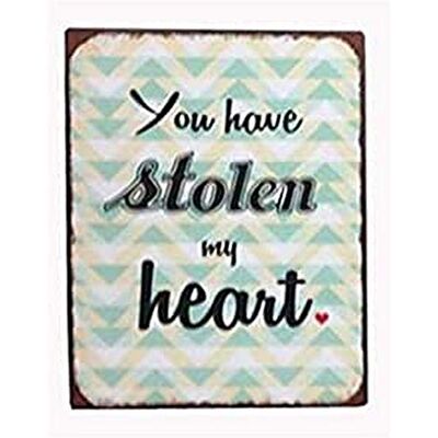 La Finesse Decoratieve Hangende Beschilderde Metalen Muur Plaque/Teken, Stolen My Heart La Finesse Decoratieve Hangende Beschilderde Metalen Muur Plaque/Teken, Stolen My Heart