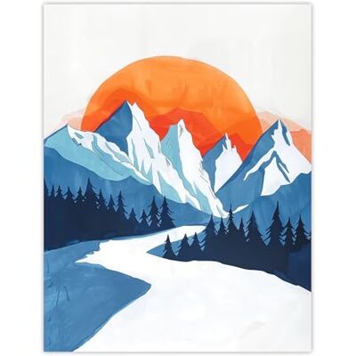 Artery8 Winter Sunrise South American Andes Mountain Painting Living Room Large Wall Art Poster Print Thick Paper 18X24 Inch Artery8 Winter Sunrise South American Andes Mountain Painting Living Room Large Wall Art Poster Print Thick Paper 18X24 Inch