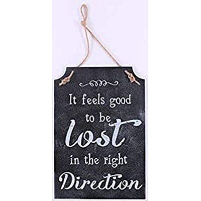 La Finesse Decoratieve Hangende Beschilderde Metalen Muur Plaque/Teken, It Feels Good To Be Lost... La Finesse Decoratieve Hangende Beschilderde Metalen Muur Plaque/Teken, It Feels Good To Be Lost...