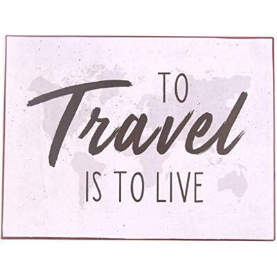 La Finesse Decoratieve Hangende Beschilderde Metalen Muur Plaque/Teken, To Travel Is To Live La Finesse Decoratieve Hangende Beschilderde Metalen Muur Plaque/Teken, To Travel Is To Live