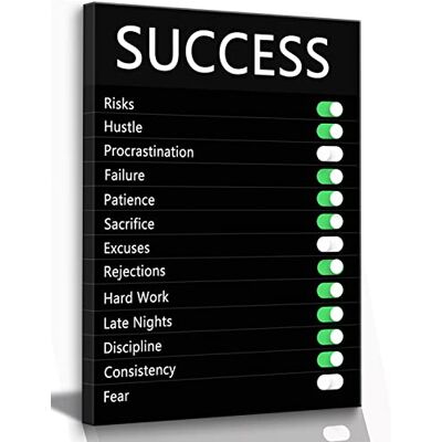 PLFKLI Succes patiënt consistentie hard werken risico inspirerende poster inspirerende muurkunst zelfmotiverende zwart canvas decor citaten aanmoedigend geschenk ondernemer muurkunst kantoor cassroom PLFKLI Succes patiënt consistentie hard werken risico inspirerende poster inspirerende muurkunst zelfmotiverende zwart canvas decor citaten aanmoedigend geschenk ondernemer muurkunst kantoor cassroom