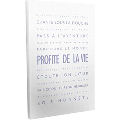 ART canvas foto "Profite de la Vie", moderne stijl/typografische stijl, paars/wit, 30 x 20 cm ART canvas foto "Profite de la Vie", moderne stijl/typografische stijl, paars/wit, 30 x 20 cm