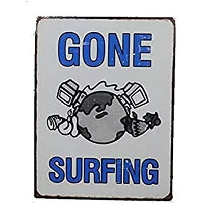 La Finesse Decoratieve Hangende Beschilderde Metalen Muur Plaque/Teken, Gone Surfing La Finesse Decoratieve Hangende Beschilderde Metalen Muur Plaque/Teken, Gone Surfing