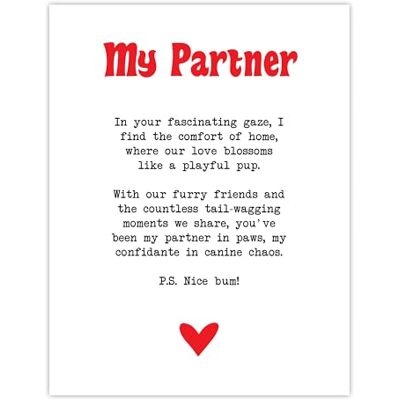 Artery8 Liefdesgedicht hondenliefhebber partner romantische poëzie plezier slaapkamer grote muurkunst poster afdruk dik papier 45 x 61 cm Artery8 Liefdesgedicht hondenliefhebber partner romantische poëzie plezier slaapkamer grote muurkunst poster afdruk dik papier 45 x 61 cm