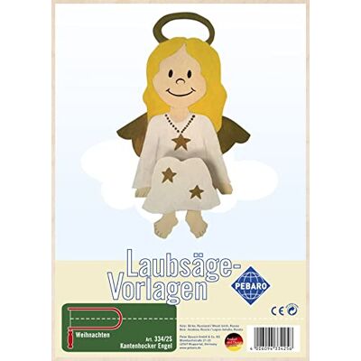 Pebaro Bladerzaagsjabloon van multiplex motief randkruk engel, hout, DIN A4 Pebaro Bladerzaagsjabloon van multiplex motief randkruk engel, hout, DIN A4