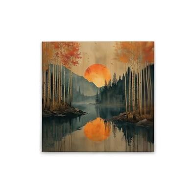 A.S. Création Canvas foto zonsondergang wandafbeelding in beige, blauw 50 x 50 cm DD133268 A.S. Création Canvas foto zonsondergang wandafbeelding in beige, blauw 50 x 50 cm DD133268