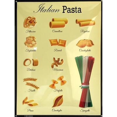 I&S / Les collections rétro I&S/Les collections rétro Metalen bord met reliëf, 40 x 30 cm, Dolce Vita Italian pasta, officieel gelicentieerd product en/of exclusief design I&S / Les collections rétro I&S/Les collections rétro Metalen bord met reliëf, 40 x 30 cm, Dolce Vita Italian pasta, officieel gelicentieerd product en/of exclusief design