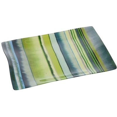 Alpac 378595 dienblad, bedrukt, Bayadère van acryl, 35 x 25 x 3 cm, groen Alpac 378595 dienblad, bedrukt, Bayadère van acryl, 35 x 25 x 3 cm, groen