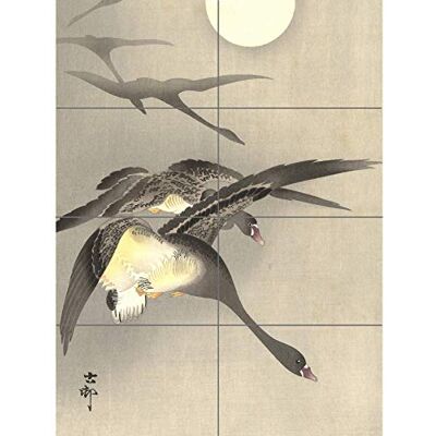 Artery8 Ohara Koson ganzen bij volle maan Japanse schilderij XL Giant Panel Poster (8 Secties) Artery8 Ohara Koson ganzen bij volle maan Japanse schilderij XL Giant Panel Poster (8 Secties)