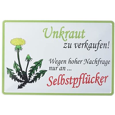 Schatzmix blikken bord onkruid te verkopen !Metalen bord wanddecoratie 20x30 cm tin sign Schatzmix blikken bord onkruid te verkopen !Metalen bord wanddecoratie 20x30 cm tin sign