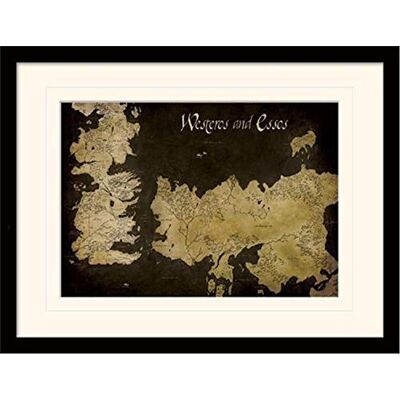 Game of Thrones MP11393P-PL Westeros Kaart - 30x40 cm - Gemonteerd en ingelijst Game of Thrones MP11393P-PL Westeros Kaart - 30x40 cm - Gemonteerd en ingelijst