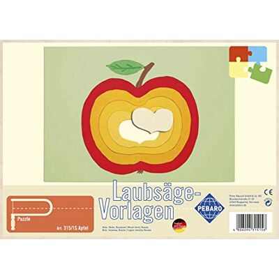 Pebaro Bladerzaagsjabloon van hout motief appel, DIN A4 Pebaro Bladerzaagsjabloon van hout motief appel, DIN A4