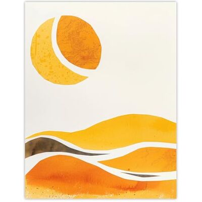 Artery8 Abstract Orange Amber Landscape Hills and Sun Living Room Large Wall Art Poster Print Thick Paper 18X24 Inch Artery8 Abstract Orange Amber Landscape Hills and Sun Living Room Large Wall Art Poster Print Thick Paper 18X24 Inch