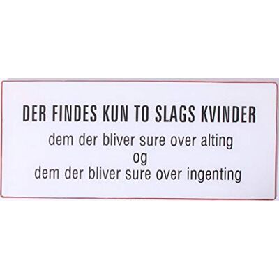 La Finesse Decoratieve Hangende Beschilderde Metalen Muur Plaque/Teken, Der Findes Kun To Slags Kvinder… La Finesse Decoratieve Hangende Beschilderde Metalen Muur Plaque/Teken, Der Findes Kun To Slags Kvinder…