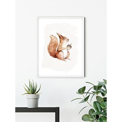 KOMAR - Hungry Squirrel - Grootte 30x40 cm - Multicolor - Poster KOMAR - Hungry Squirrel - Grootte 30x40 cm - Multicolor - Poster