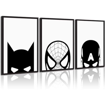 Pennclys Superheld Spiderman canvas muurkunst zwart en wit kinderkamer muurkunst superheld posters Spiderman foto's schilderij wanddecoratie superheld poster voor kinderen jongenskamer 30 x 40 x 30 cm zonder Pennclys Superheld Spiderman canvas muurkunst zwart en wit kinderkamer muurkunst superheld posters Spiderman foto's schilderij wanddecoratie superheld poster voor kinderen jongenskamer 30 x 40 x 30 cm zonder
