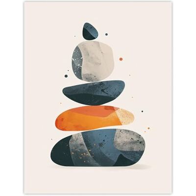 Artery8 Vertical Stacked Rocks Cairn Boho Stylised Design Living Room Large Wall Art Poster Print Thick Paper 18X24 Inch Artery8 Vertical Stacked Rocks Cairn Boho Stylised Design Living Room Large Wall Art Poster Print Thick Paper 18X24 Inch