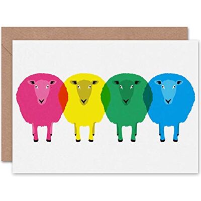 Wee Blue Coo CUTE COLOURFUL CARTOON SHEEP BIRTHDAY ART GREETINGS GREETING CARD GIFT Wee Blue Coo CUTE COLOURFUL CARTOON SHEEP BIRTHDAY ART GREETINGS GREETING CARD GIFT