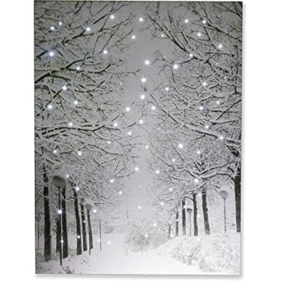 Clever Creations Besneeuwde winterpad oplichtende poster sprankelende canvas muurkunst met heldere LED-verlichting 40 cm x 29,8 cm Perfecte maat voor thuis, woonkamer, kantoor of klaslokaal Werkt Clever Creations Besneeuwde winterpad oplichtende poster sprankelende canvas muurkunst met heldere LED-verlichting 40 cm x 29,8 cm Perfecte maat voor thuis, woonkamer, kantoor of klaslokaal Werkt