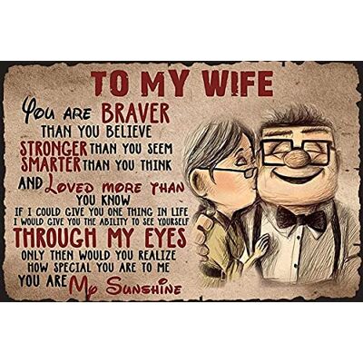 DZQUY Poster to My Wife You are Braver Than You Believe cadeau voor vintage aluminium bord 20 x 30 cm DZQUY Poster to My Wife You are Braver Than You Believe cadeau voor vintage aluminium bord 20 x 30 cm