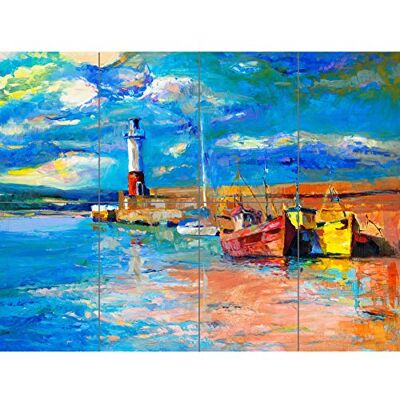 Artery8 Boten Tide Out Schilderen XL Giant Panel Poster (8 Secties) Artery8 Boten Tide Out Schilderen XL Giant Panel Poster (8 Secties)