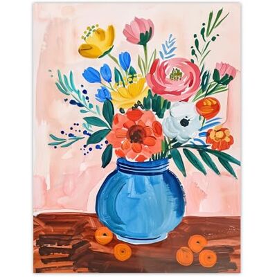 Artery8 Flower Bouquet Vase and Fruit Still Life Painting Living Room Large Wall Art Poster Print Thick Paper 18X24 Inch Artery8 Flower Bouquet Vase and Fruit Still Life Painting Living Room Large Wall Art Poster Print Thick Paper 18X24 Inch