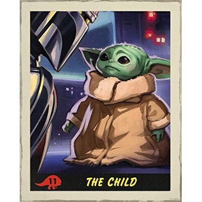 Komar Star Wars muurschildering Mandalorian The Child Trading Card decoratie, poster, kunstdruk grootte 30 x 40 cm WB-SW-014-30x40 Komar Star Wars muurschildering Mandalorian The Child Trading Card decoratie, poster, kunstdruk grootte 30 x 40 cm WB-SW-014-30x40