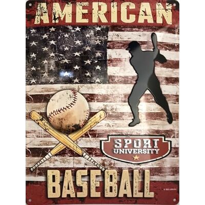 I&S / Les collections rétro I&S/Les collections rétro Metalen bord reliëf 20x15 cm Sport University us Base Ball I&S / Les collections rétro I&S/Les collections rétro Metalen bord reliëf 20x15 cm Sport University us Base Ball