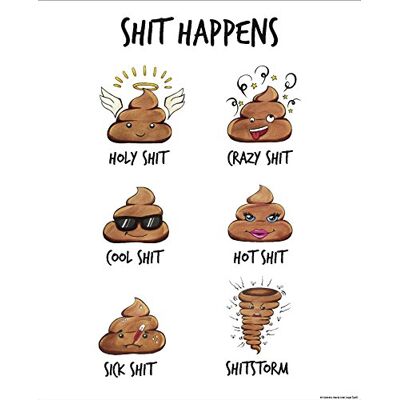 Close Up Shit Happens Fun kunstdruk Madeleine Premium poster kwaliteit 170g/m², glanzend (40 x 50 cm) Close Up Shit Happens Fun kunstdruk Madeleine Premium poster kwaliteit 170g/m², glanzend (40 x 50 cm)
